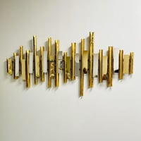 لوحة جدارية ومرايات مستطيلة ستيل ذهبي انتيك