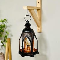 فانوس حديد اسود انتيك مع لمبة هلال تعمل عالبطارية