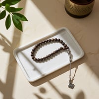 سبحة من خشب العود الطبيعي 66 خرزة معتقة بدهن العود