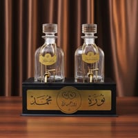 غرشتين حفظ زيوت عطرية كريستال بالقاعدة