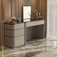 طاولة تزيين بمقاس 100 × 45 × 80 سم + خزانة بثلاثة أدراج بطول 55 سم.