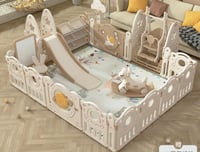 250×200 + زحليقة + أرجوحة + حصان هزاز + خزانة تخزين + طوق كرة سلة + لوح