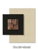 المقاسات: 70 × 100 سم + 60 × 60 سم. لون بيج واسود