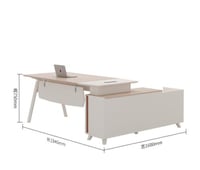 Executive office with a length of 2.0 meters with an attached storage drawer