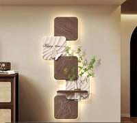 لوحة إضاءة على شكل بنك طاقة 83*180 (بنك طاقة + مفتاح تحكم عن بعد) بني