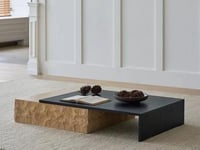 حجر منخفض الارتفاع + خشب اسود  100 × 100 × 31 سم.