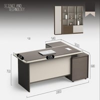 مكتب مقاس 1.8 + خزانة طولة + خزانة ملفات مقاس 2.4