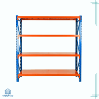 رفوف تخزين وبضائع بلونين ازرق وبرتقالي سهلة التركي...