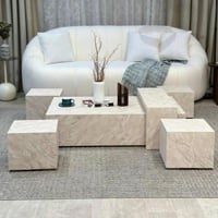 طقم طاولات ارضي بديل رخام مع 4خدمة