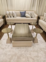 طقم طاولات ضيافة كنب بديل رخام سطح مرايه