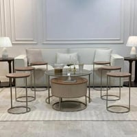 طقم طاولتين متداخله مع 6خدمه