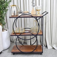 عربيه تقديم حديد سطح خشب