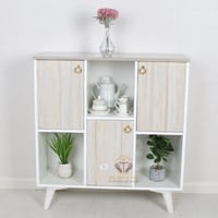 ركن كوفي خشب بتصميم أنيق 2 أبواب لون أبيض