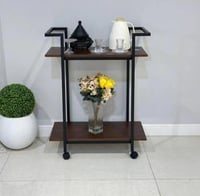 عربة تقديم لون بني