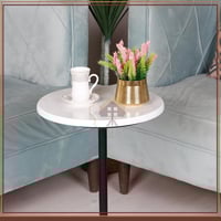 طاولة خدمة السطح خشب أبيض والقاعدة حديد لون أسود م...