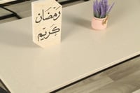 طقم ارضي حديد سطح خشب بيج