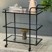 عربية تقديم سطح زجاج بقاعدة حديد