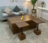 طقم طاولات ضيافة كنب خشب 5قطع