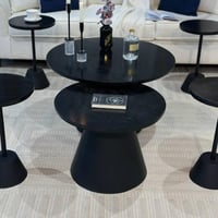 طقم طاولات ضيافة سطح زجاج مع 4خدمه