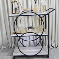 عربيه تقديم حديد سطح خشب