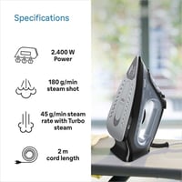 براون BRSI3055BK مكواة بخار 2400 واط قاعدة سيراميك...