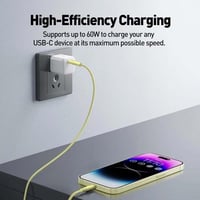 جودا سلك Type-C إلى Type-C بقوة 60 واط وطول 1 متر...