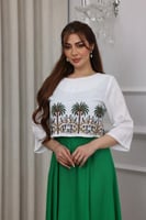 جلابيه لينن بتطريز يدوي