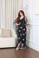 جلابية نشل مطرزة بخامة التل