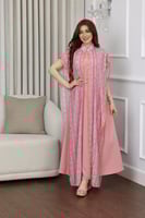 جلابيه قطعتين بقماش مطرز