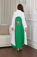 جلابية لينن بتطريز بدوي لليوم الوطني