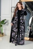 جلابيه مخمل قطعتين وكلفه مطرزه