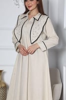 جلابيه لينن بتطريز يدوي