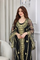 جلابية نشل مطرزة بخامة التل