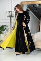 جلابيه مخمل قطعتين بتطريز كمبيوتر ملكي