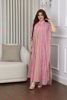 جلابيه قطعتين بقماش مطرز