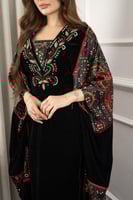 جلابيه مخمل فراشه بتطريز شك