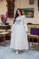 جلابيه لينن بتطريز كمبيوتر