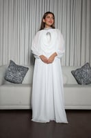 فستان بخام الشيفون وتطريز بالصدر