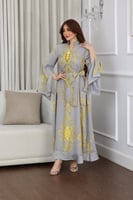 جلابية استقبال بخام مطرز وشك يدوي