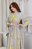 جلابية استقبال بخام مطرز وشك يدوي