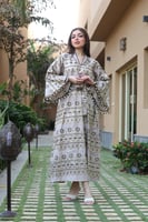 جلابيه لينن بنقوشات رمضانيه