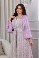 جلابيه قطعتين بتطريز شك يدوي