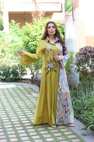 جلابيه بخام السويسري وتطريز يدوي