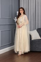 جلابيه قطعتين بتطريز شك يدوي