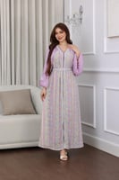 جلابيه قطعتين بتطريز شك يدوي