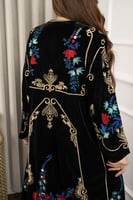 جلابيه مخمل قطعتين بكلفه مطرزه