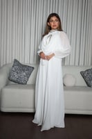 فستان بخام الشيفون وتطريز بالصدر