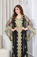 جلابية نشل مطرزة بخامة التل