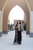 جلابية نشل مطرزة بخامة التل