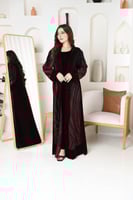 جلابيه مخمل قطعتين بكلفه مطرزه